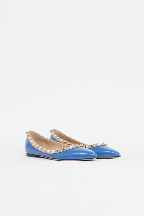 Valentino Patent Rockstud Flat