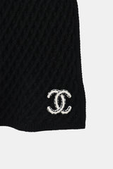 Chanel Cashmere Knit Logo Scarf