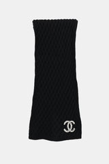 Chanel Cashmere Knit Logo Scarf