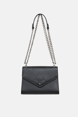 Prada Small Saffiano Monochrome Envelope Crossbody Bag