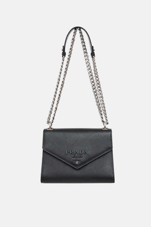 Prada Small Saffiano Monochrome Envelope Crossbody Bag