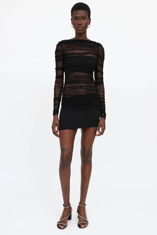 Christopher Esber Mesh Ruched Semblance Dress