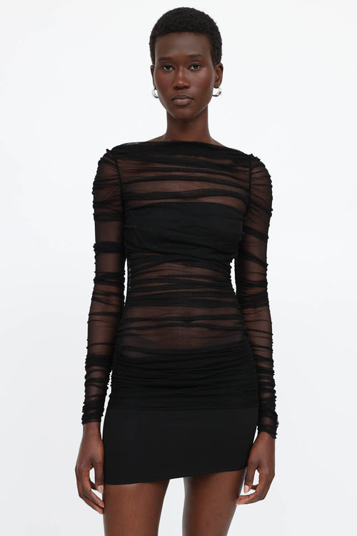 Christopher Esber Mesh Ruched Semblance Dress