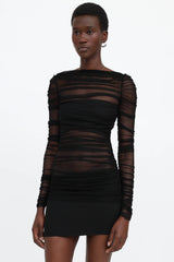 Christopher Esber Mesh Ruched Semblance Dress