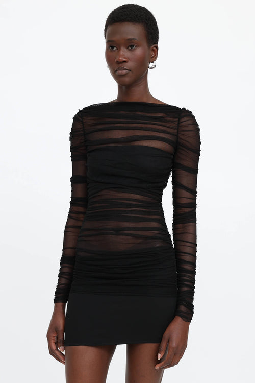 Christopher Esber Mesh Ruched Semblance Dress