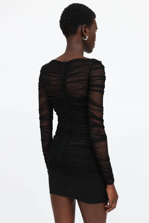 Christopher Esber Mesh Ruched Semblance Dress
