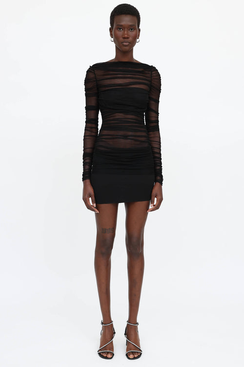 Christopher Esber Mesh Ruched Semblance Dress