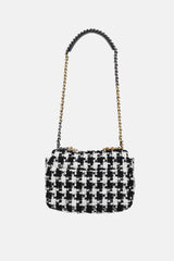 Chanel 2020 Large 19 Houndstooth Ribbon Tweed Flap Bag
