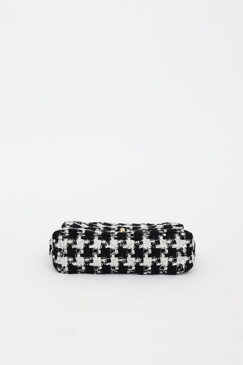 Chanel 2020 Large 19 Houndstooth Ribbon Tweed Flap Bag