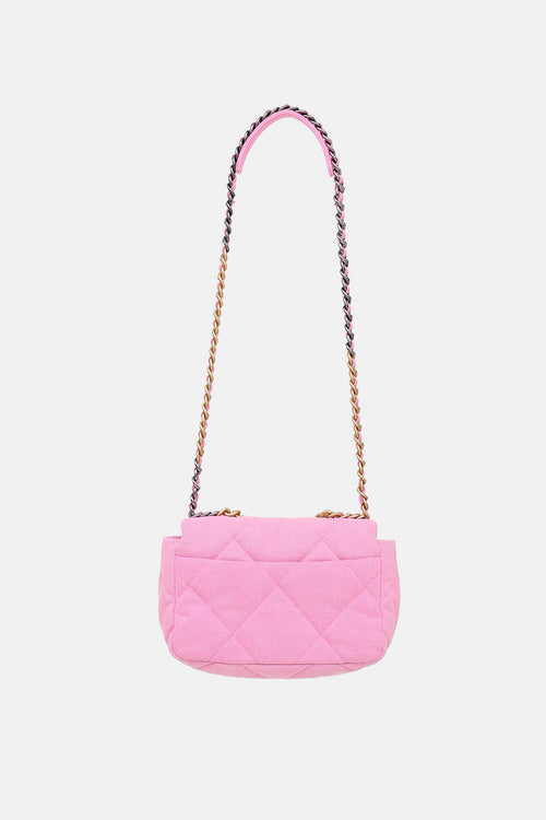 Chanel 2021 Small 19 Quilted Denim Flap Bag