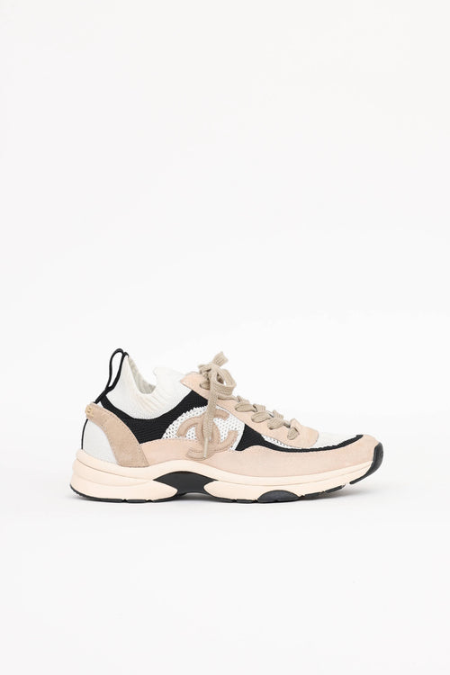 Chanel 2022 Suede & Knit CC Sneaker