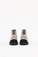 Chanel 2020 Tweed CC Combat Boot