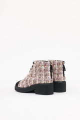 Chanel 2020 Tweed CC Combat Boot
