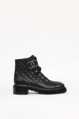 Chanel 2021 Quilted CC Combat Boot