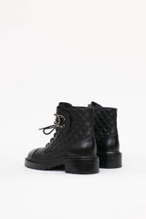 Chanel 2021 Quilted CC Combat Boot