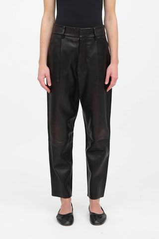 Anine Bing Pleated Leather Pant