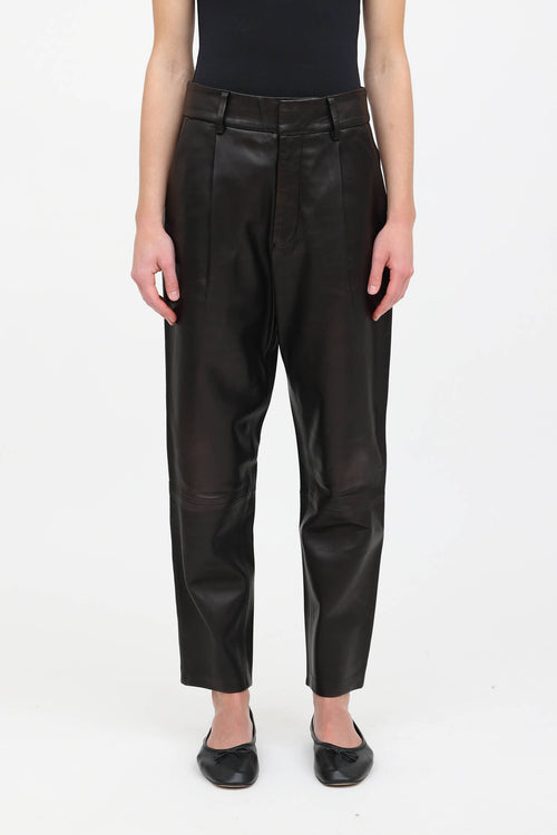 Anine Bing Pleated Leather Pant