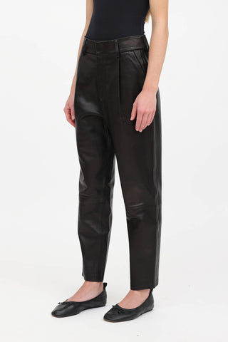 Anine Bing Pleated Leather Pant