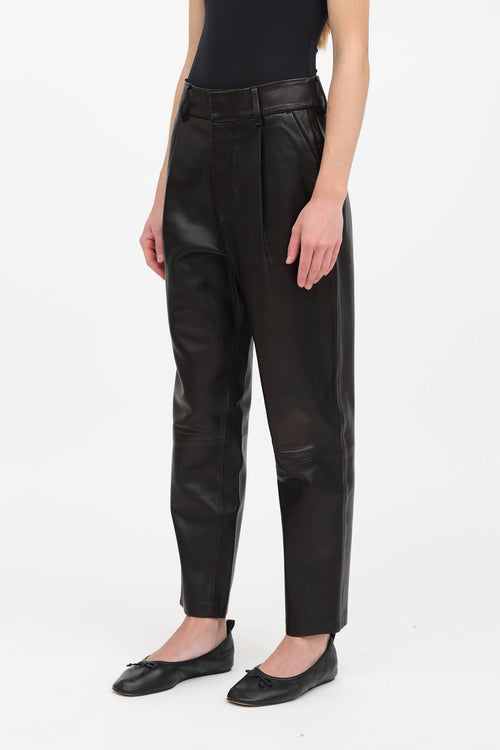 Anine Bing Pleated Leather Pant