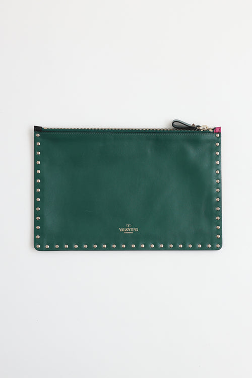 Valentino Camo Rockstud Pouch