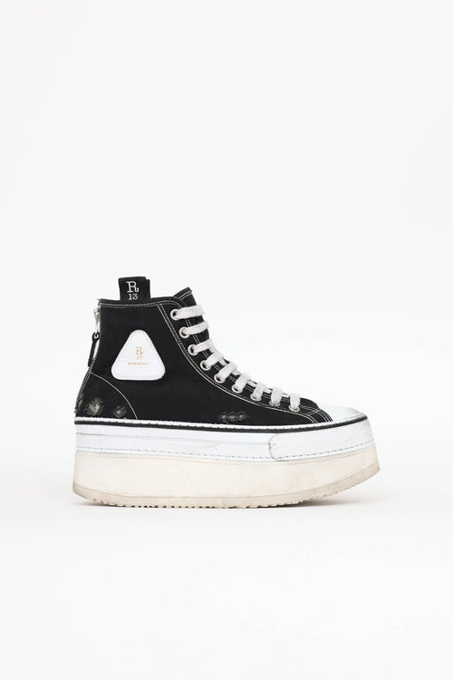 R13 Distressed Platform Sneaker