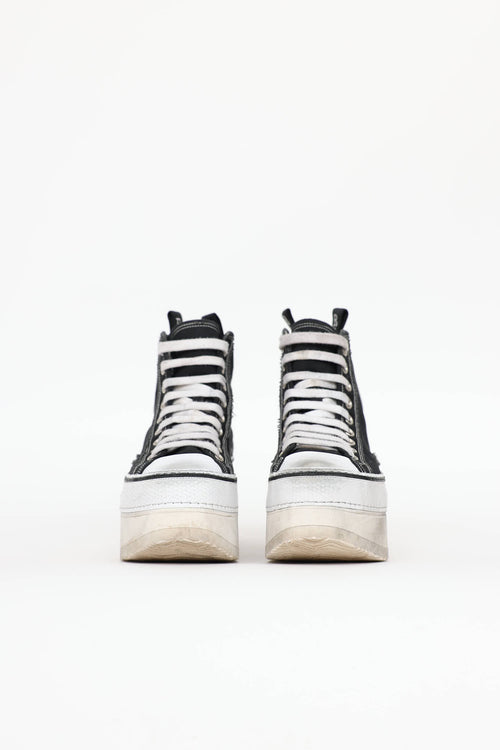 R14 Distressed Platform Sneaker
