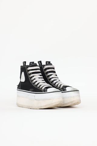 R15 Distressed Platform Sneaker
