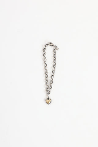 David Yurman 18K Yellow Gold & Sterling Silver Heart Cookie Bracelet