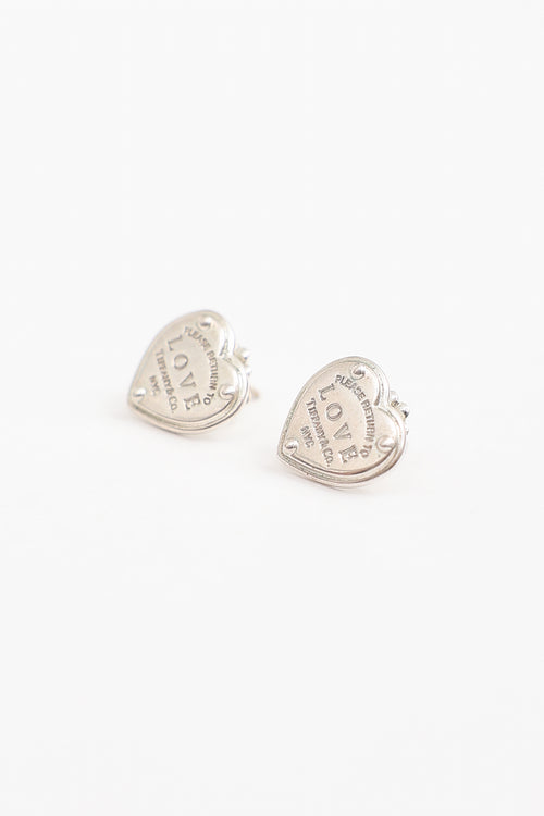 Tiffany & Co. Sterling Silver Heart Studs