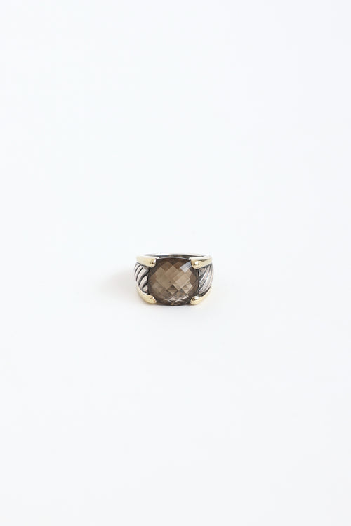 David Yurman Sterling Silver & 18K Yellow Gold Sculpted Cable Ring