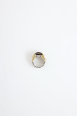 David Yurman Sterling Silver & 18K Yellow Gold Sculpted Cable Ring