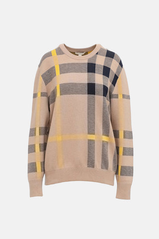 Burberry Check Crewneck Sweater