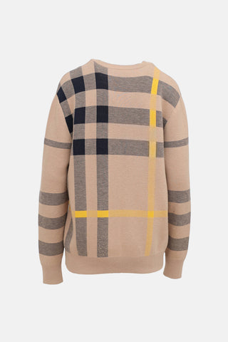Burberry Check Crewneck Sweater