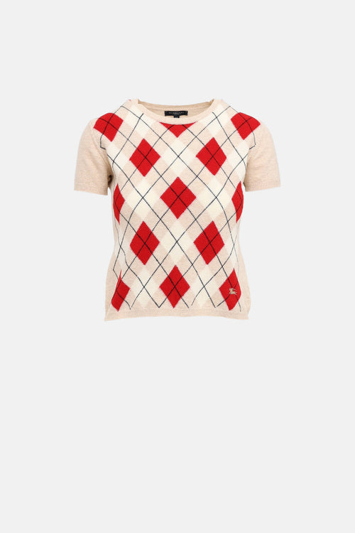 Burberry Argyle Cardigan Two Piece Set