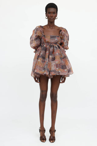 Selkie Patterned Puff Dress