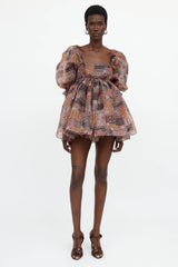 Selkie Patterned Puff Dress