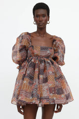 Selkie Patterned Puff Dress