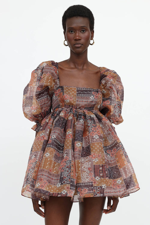 Selkie Patterned Puff Dress
