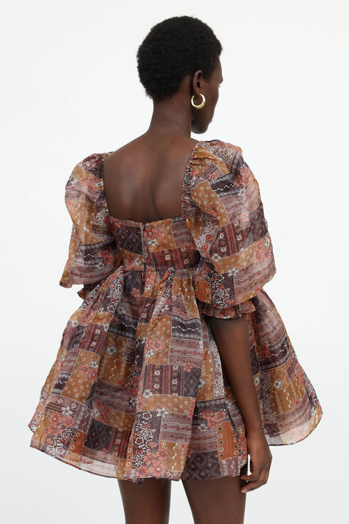 Selkie Patterned Puff Dress