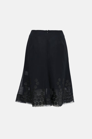 Akris Punto Leather Petal Skirt