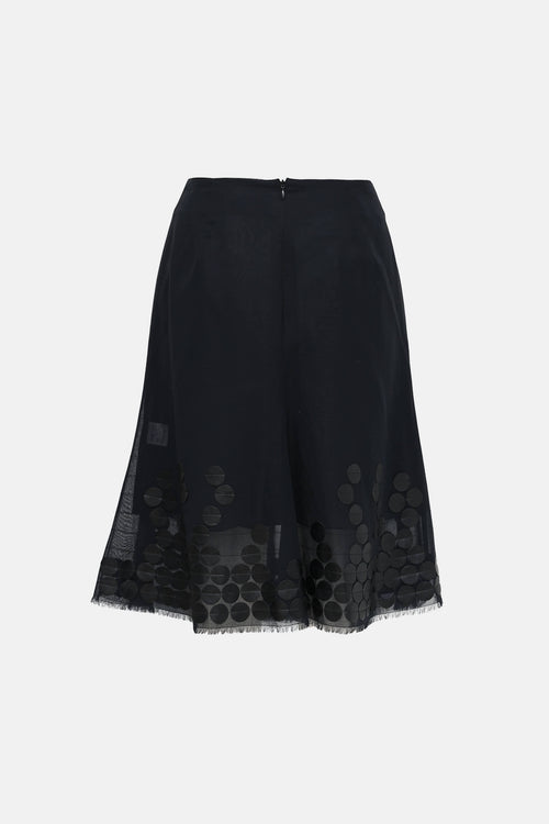 Akris Punto Leather Petal Skirt