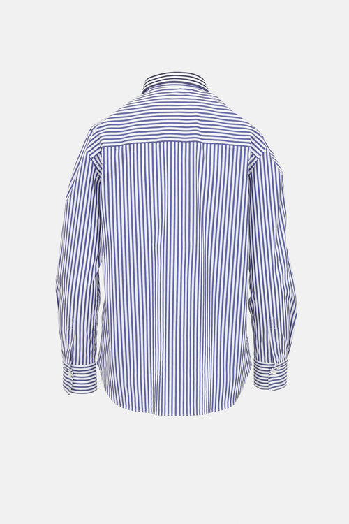 Brunello Cucinelli Striped Monili Collar Shirt