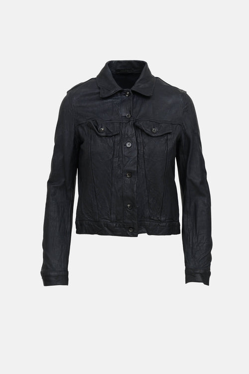 The Row Leather Coltra Jacket