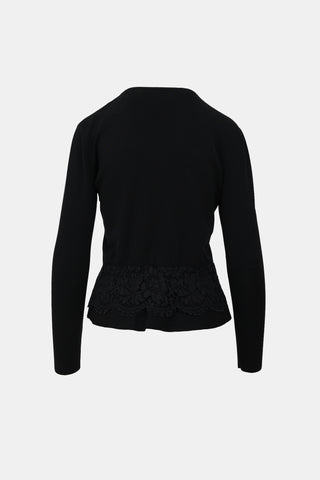 Valentino Lace Trim Cardigan