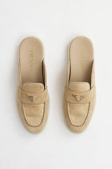 Prada Suede Logo Mules