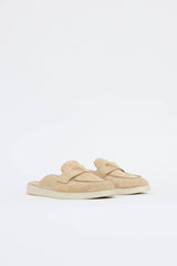 Prada Suede Logo Mules