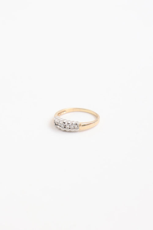 Fine Jewelry 14K Yellow & White Gold Diamond Channel Ring