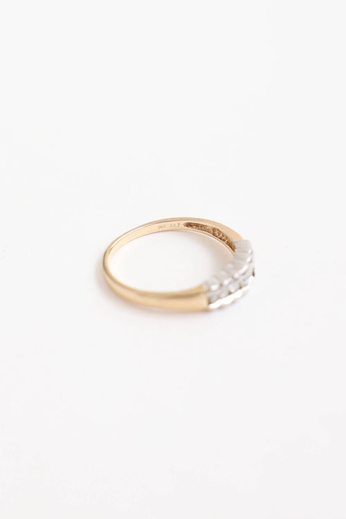 Fine Jewelry 14K Yellow & White Gold Diamond Channel Ring