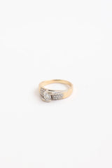 Fine Jewelry 14K Yellow & White Gold Raised Diamond Ring