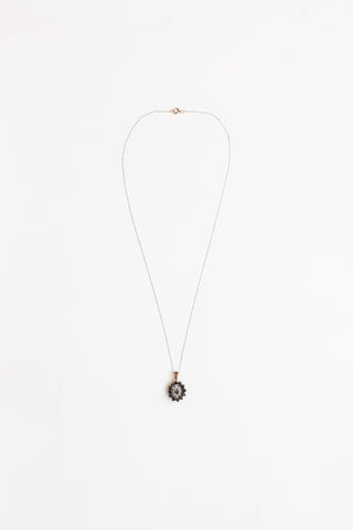 14K Gold Filled Diamond & Sapphire Necklace